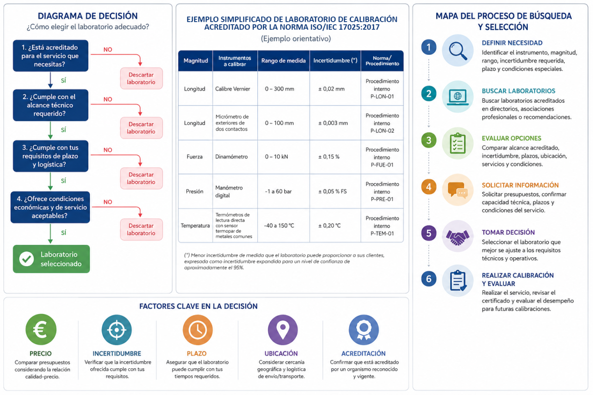 Diagrama para elegir un laboratorio de calibración